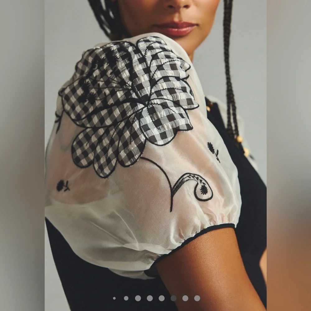 Maeve NWT Silk Puff Sleeve Sweater Top- Size Large petite - Picture 3 of 7